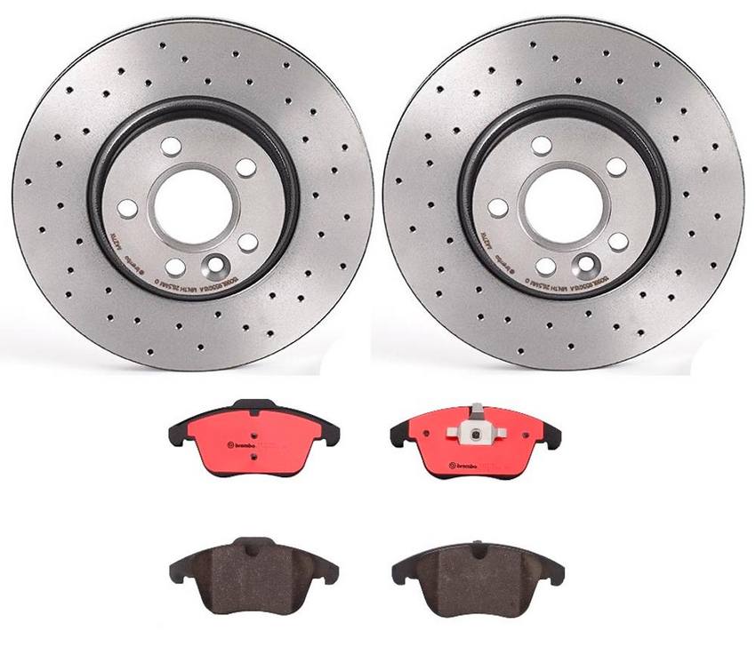 Land Rover Volvo Brakes Kit - Pads and Rotors Front (300mm) (Xtra) (Ceramic) 31341382 - Brembo 2265563KIT